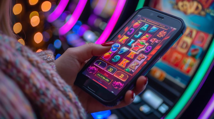 Tampilan antarmuka permainan Bigger Bass Bonanza di aplikasi mobile betting sites dengan grid 5 gulungan dan simbol-simbol ikan